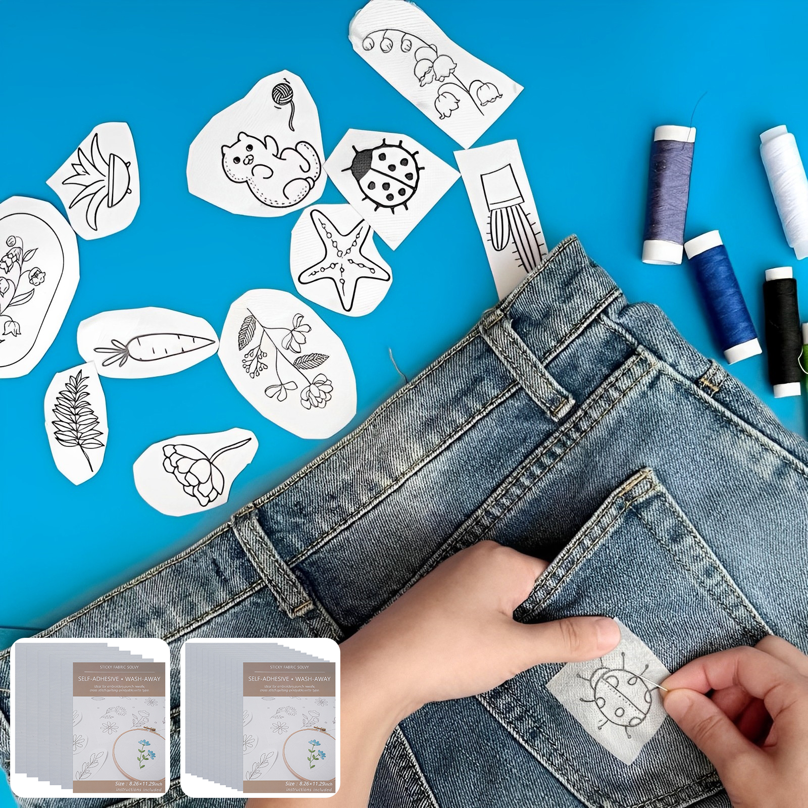 10/5Pcs Sticky Water Soluble E - مراجعة Embroidery Web وسعره