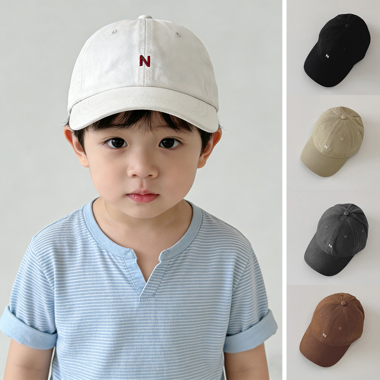 N-Letter Baby Peaked Hat Solid - مراجعة Embroidery Letter N وسعره