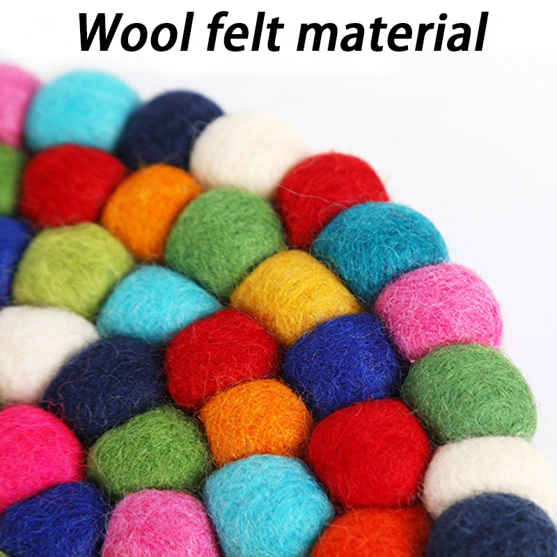 Colored Balls Woven Cup Mats W - مراجعة Felt Sheet Wool وسعره
