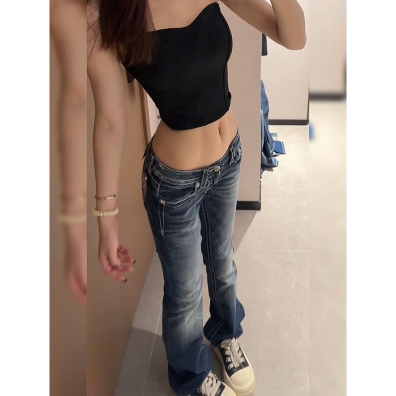 Women's Y2K Gothic Embroidery  - مراجعة Embroidery Jeans Sakura وسعره