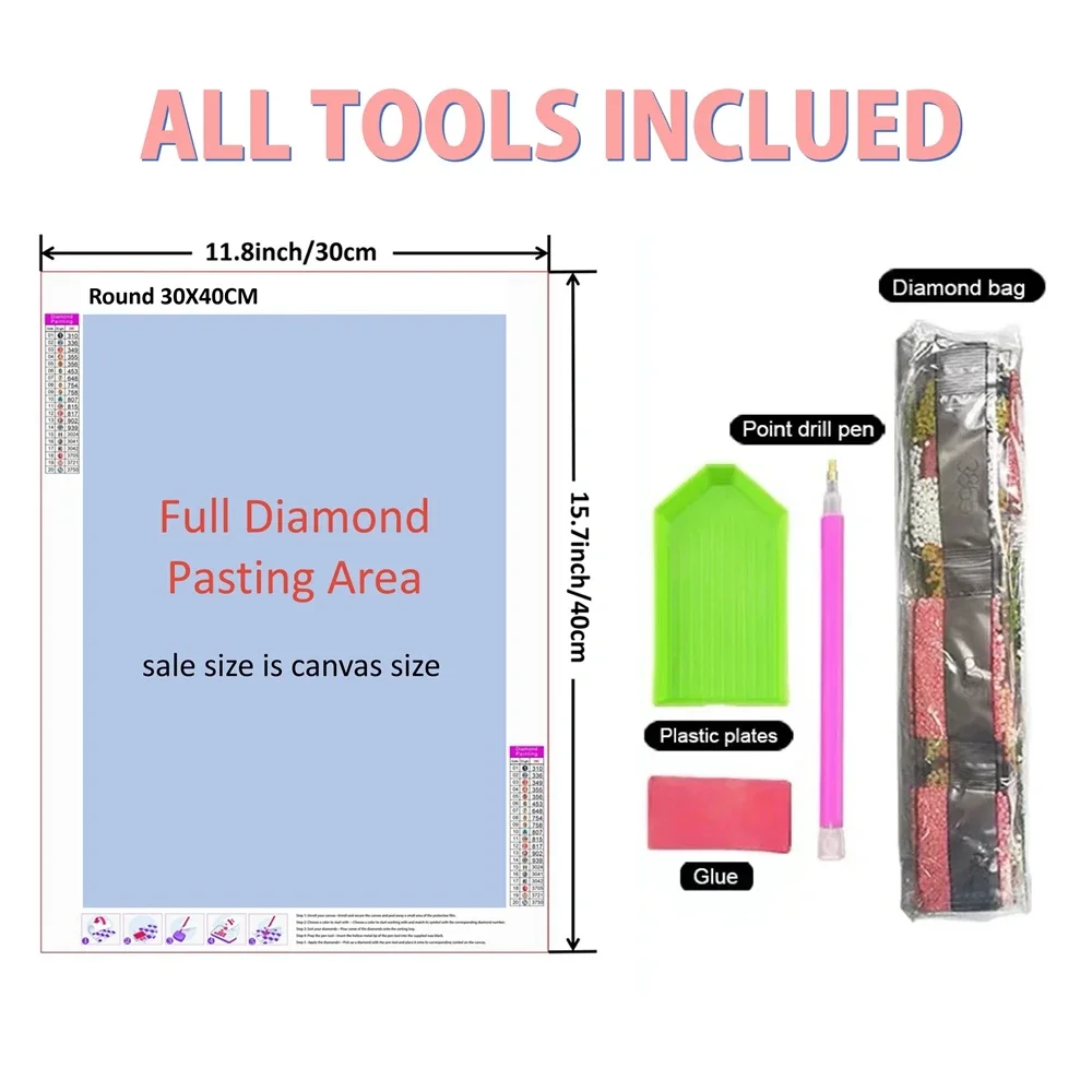 Frameless,5D DIY Diamond Paint - مراجعة Embroidery Pattern وسعره