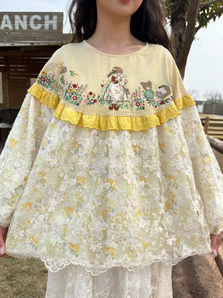 Yellow Color  Vintage Cotton P - مراجعة Embroidery Yellow وسعره