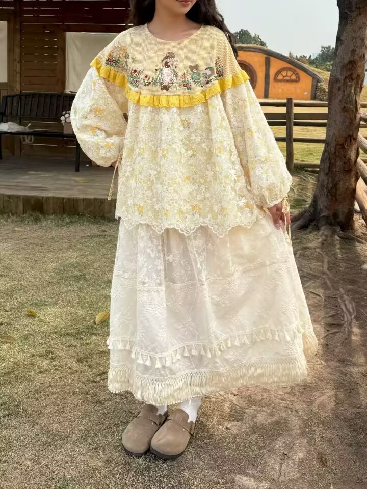 Yellow Color  Vintage Cotton P - مراجعة Embroidery Yellow وسعره