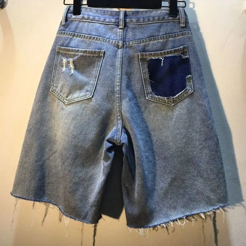 2025 Summer Short Pants High W - مراجعة Embroidery Jeans Sakura وسعره
