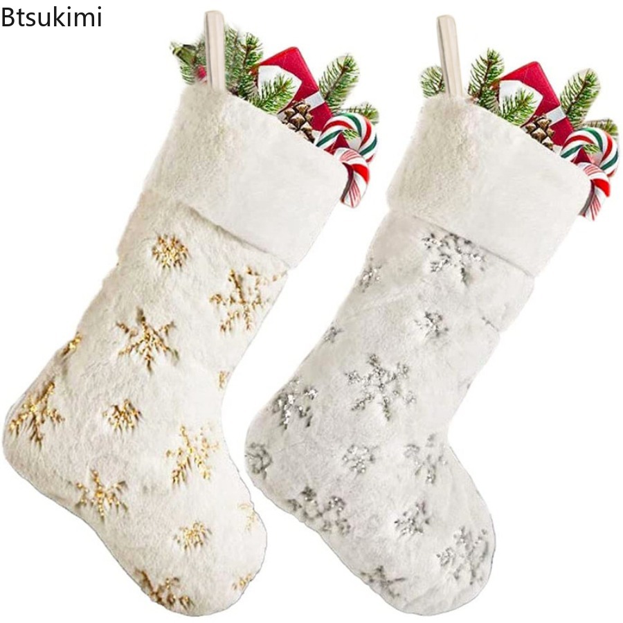 New 2026 White Plush Stamping  - مراجعة Embroidery Xmas Stocking وسعره