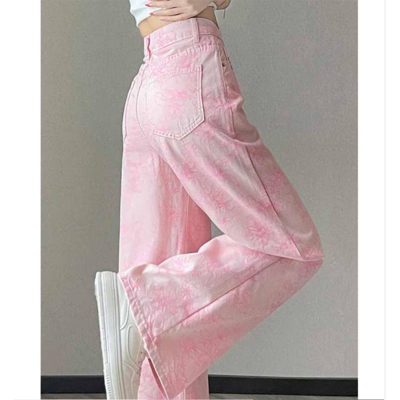 Pink Silk Denim Jeans Women's  - مراجعة Embroidery Design 3D وسعره