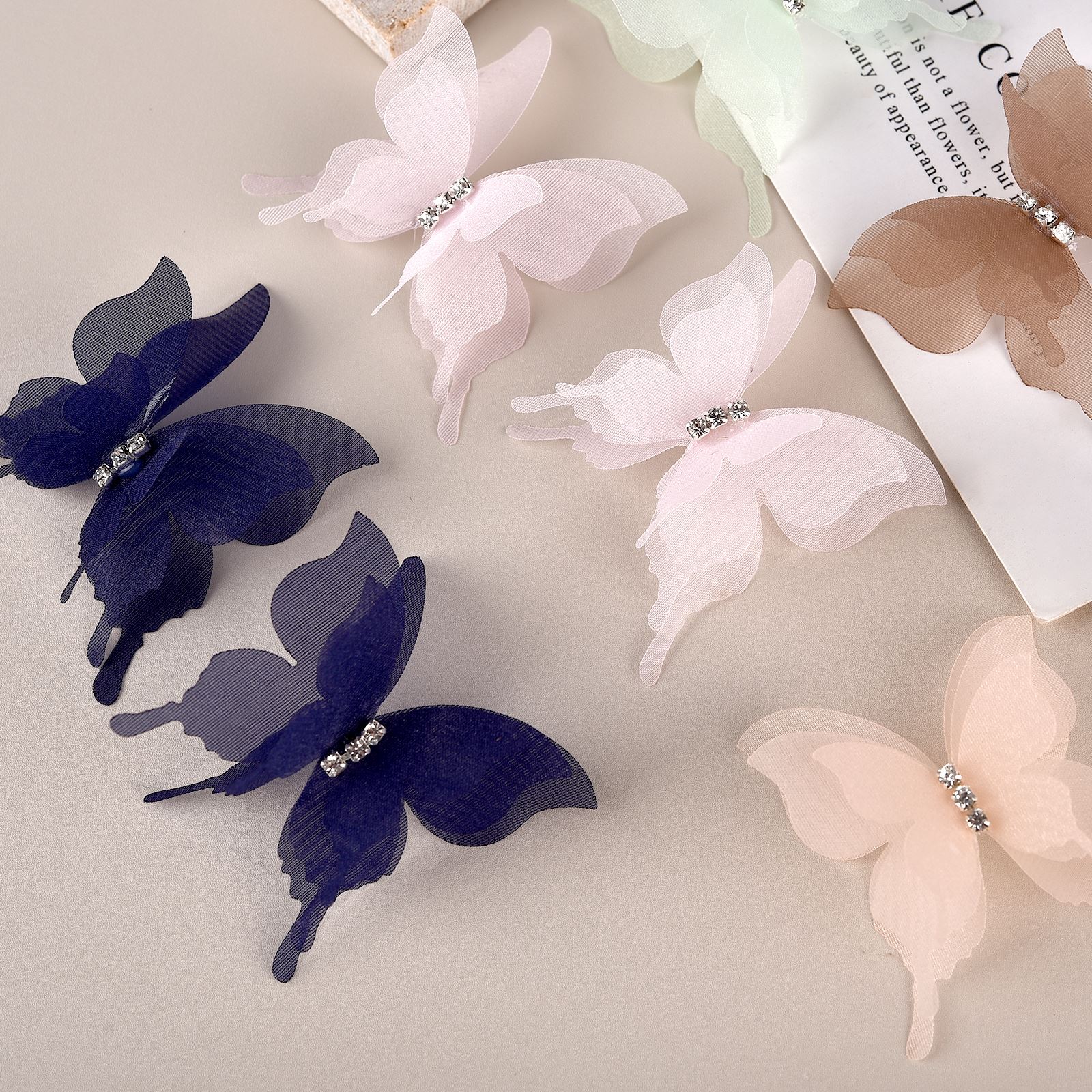 20pcs/Pack 3D Organza Butterfl - مراجعة Embroidery Design 3D وسعره