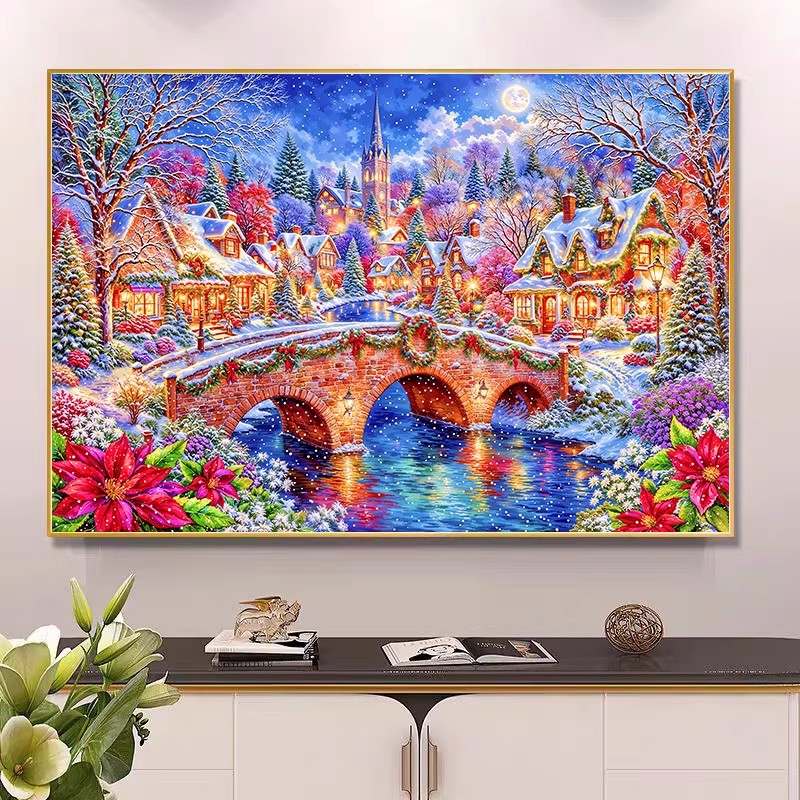 9ct 100x75cm Winter Church Emb - مراجعة Embroidery X Stitch وسعره