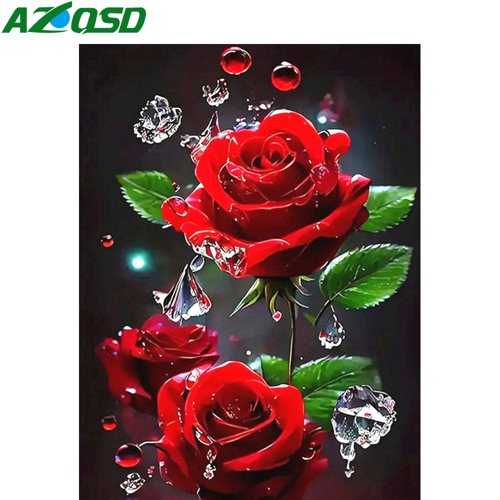 AZQSD Diamond Painting Full Dr - مراجعة Embroidery Rose Stitch وسعره