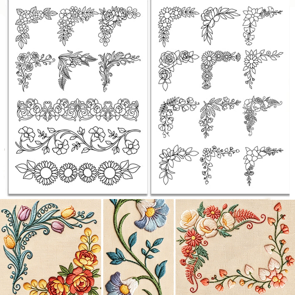 Pre-Printed Large Floral Borde - مراجعة Embroidery Web وسعره