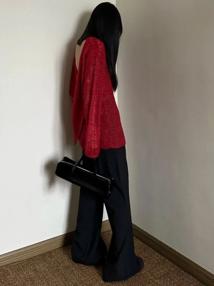 Y2K See-Through Knitted Women' - مراجعة Embroidery Fashion وسعره