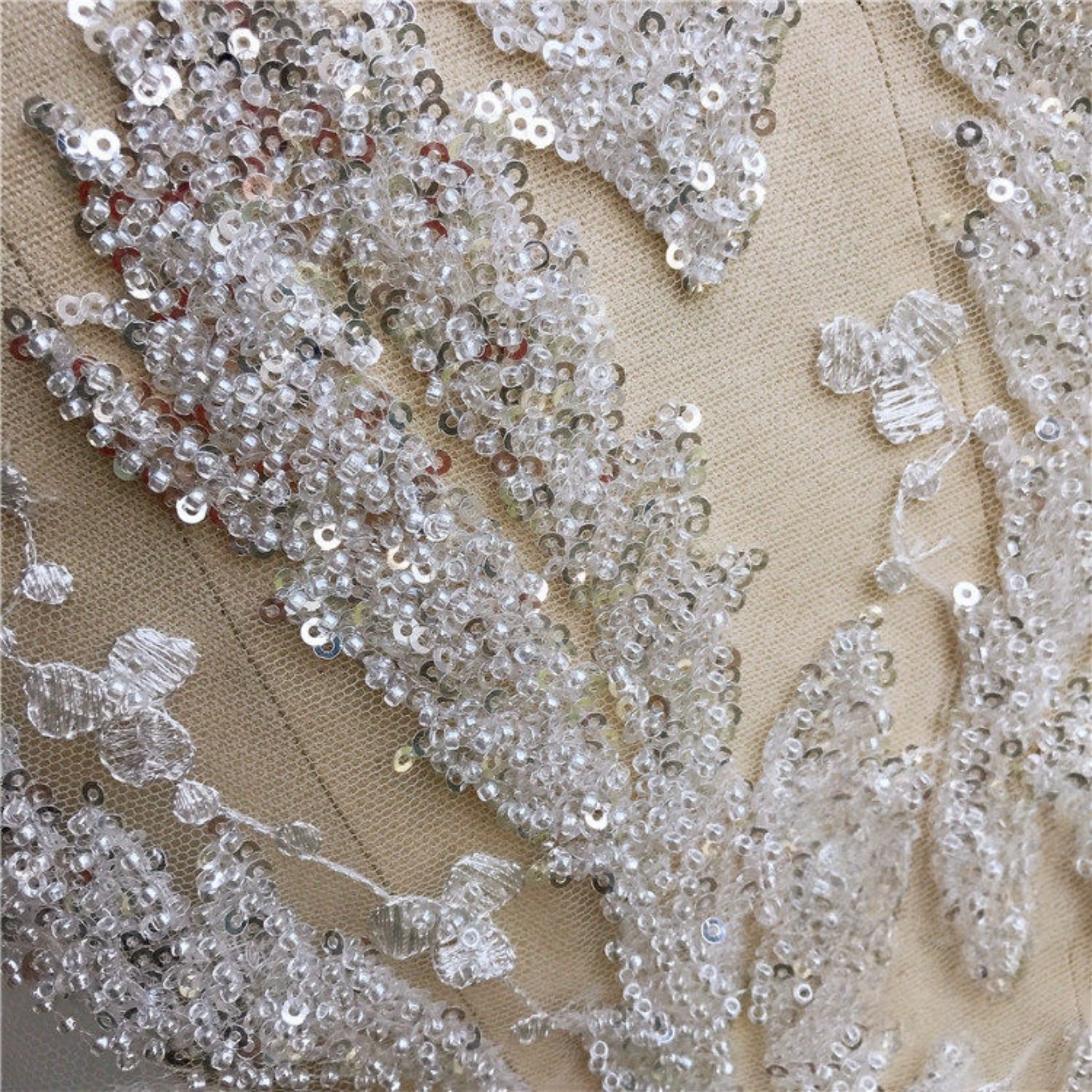 1PCS 34CMX50CM Sparkling Beads - مراجعة Embroidery Thread Yarn وسعره